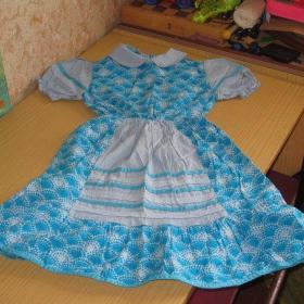 Детское х/б ( ситец) летнее платье, 60 - 70-е годы