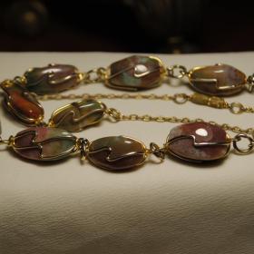 винтажное колье ожерелье натуральный камень яшма 