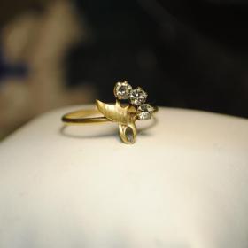 винтажное кольцо серебро 875 звезда позолота большой размер  