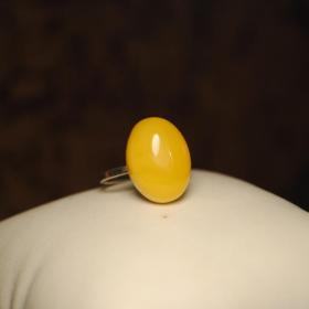 винтажное  кольцо серебро 925 кокошник натуральный янтарь "желток"