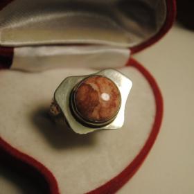 винтажное кольцо глубокое серебрение натуральный камень ручная работа интересный дизайн 