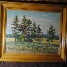 картина пейзаж "полдень" 1998 год лавриненко н.в. холст масло рама дерево  