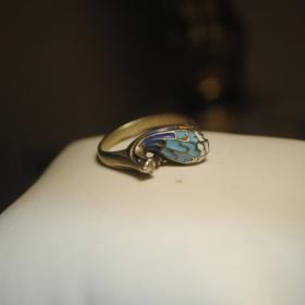 винтажное кольцо мельхиор эмали фианит  