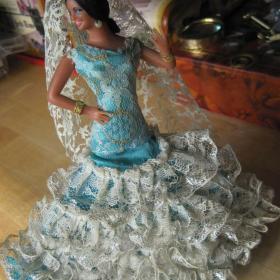 Винтажная  интерьерная кукла Испанская танцовщица фламенко, Европа
