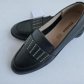 Женские кожаные туфли - лоферы / мокасины (36р)