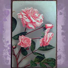 Антикварная открытка "Розы"