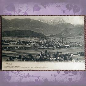 Антикварная открытка "Филлах. Панорамный вид". Австрия