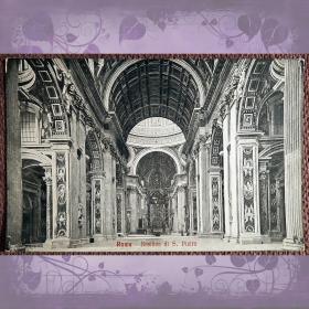 Антикварная открытка "Рим. Базилика Св. Петра". Италия