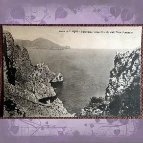 Антикварная открытка "Остров Капри. Панорама на восток". Италия