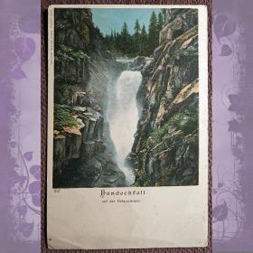Антикварная открытка "Водопад Хандек". Швейцария