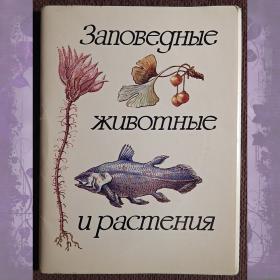 Набор открыток "Заповедные животные и растения". 1983 год