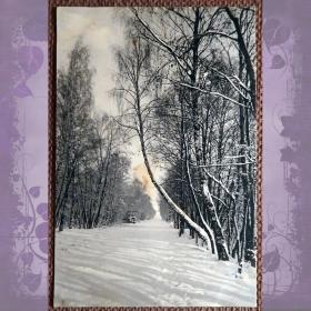 Антикварная открытка "Зимний пейзаж"