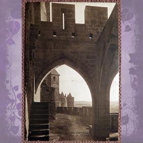 Антикварная открытка "Каркасон. Внешний вид замка". Франция
