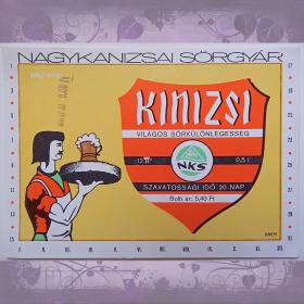 Этикетка. Пиво "Kinizsi". Венгрия