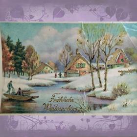 Антикварная открытка "Счастливого Рождества". Германия