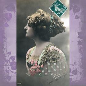 Антикварная открытка "Красотка"