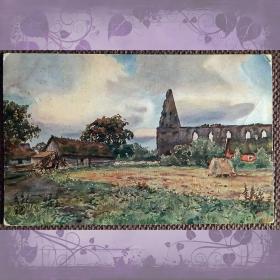 Антикварная открытка. К. фон Винклер "Руины замка Св. Бригитты". Ревель/Таллин. Эстония. Ее превосходительству