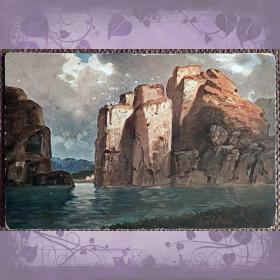 Антикварная открытка "Скалистый берег"