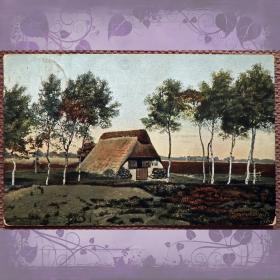 Антикварная открытка "Ворпсведе. Хижина на Чертовом болоте". Германия