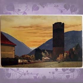 Антикварная открытка "Осень в Южном Тироле". Италия