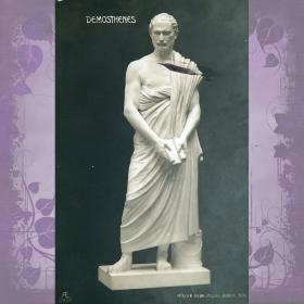 Антикварная открытка "Демосфен". Скульптура