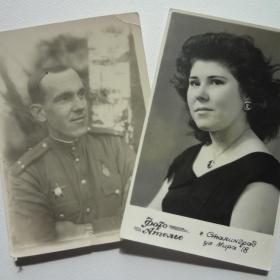 Советское фото военного и девушки