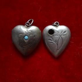 Кулон сердце винтаж серебро