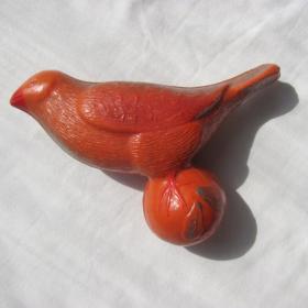 Погремушка птица на шаре целлулоид винтаж 50-60-е СССР  