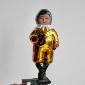 елочная игрушка ГДР Малыш с погремушкой