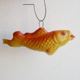 Золотая рыбка елочная игрушка СССР