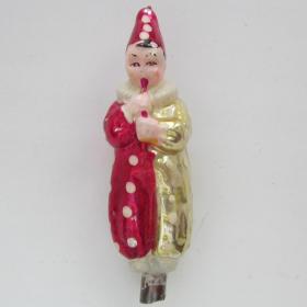 Клоун с дудочкой елочная игрушка СССР