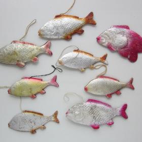 Картонажные Елочные игрушки СССР рыбки