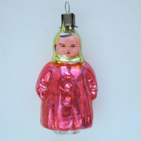 Девочка в пальто елочная игрушка СССР