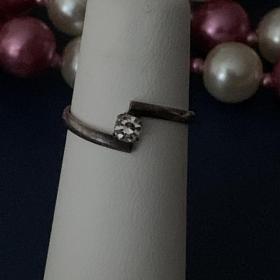 Перстень кольцо с прозрачным камнем Винтаж размер 18