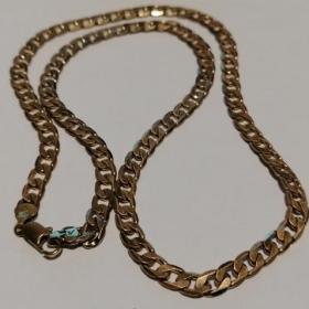 Цепочка, винтаж. Латунь, позолота, маркирована ХР (Xuping Jewelry). Латунь, позолота. Длина 60,5 см. Крупная - толщ. 0,7 см.