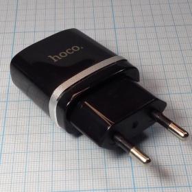 Мощная USB-зарядка Адаптер Зарядное устройство Hoco (Вх. A220-240V, Вых. DC5V, 12W, 2хUSB)