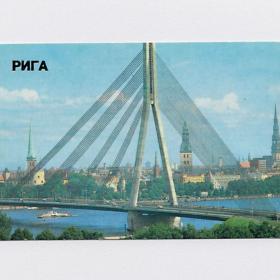 Календарь карманный, СССР, Латвия, Латвийская ССР, 1986, столица, мост, Рига