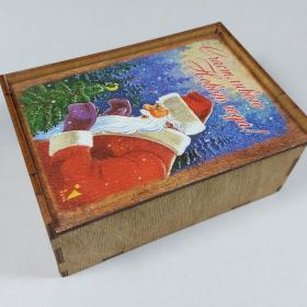 Флажки елочные в ящике Елочное украшение Зарубин рисунок дерево 10 шт гирлянда творчество Новый год