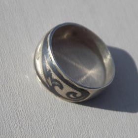 Кольцо серебряное 875 пробы 16,5 размер. Кубачи