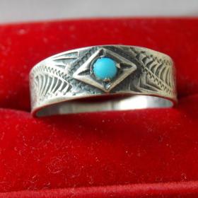 Серебряное кольцо с бирюзой 916 пробы. Винтаж