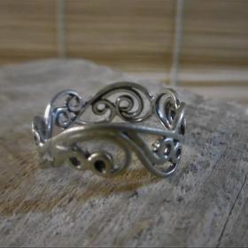 Винтажное кольцо, скань, серебрение, клеймо, СССР.