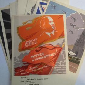 12 открыток из серии рисунков художника Н. ДолгоруковаЭтих лет не смолкнет слава, 1958 г.