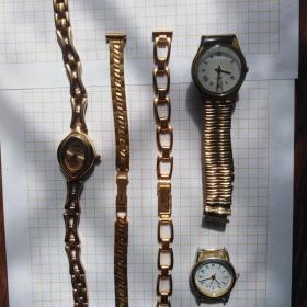 Часы Рекорд, Swatch swiss 2001г, браслеты к часам позолота Au. Цена за набор. Можно отдельно 